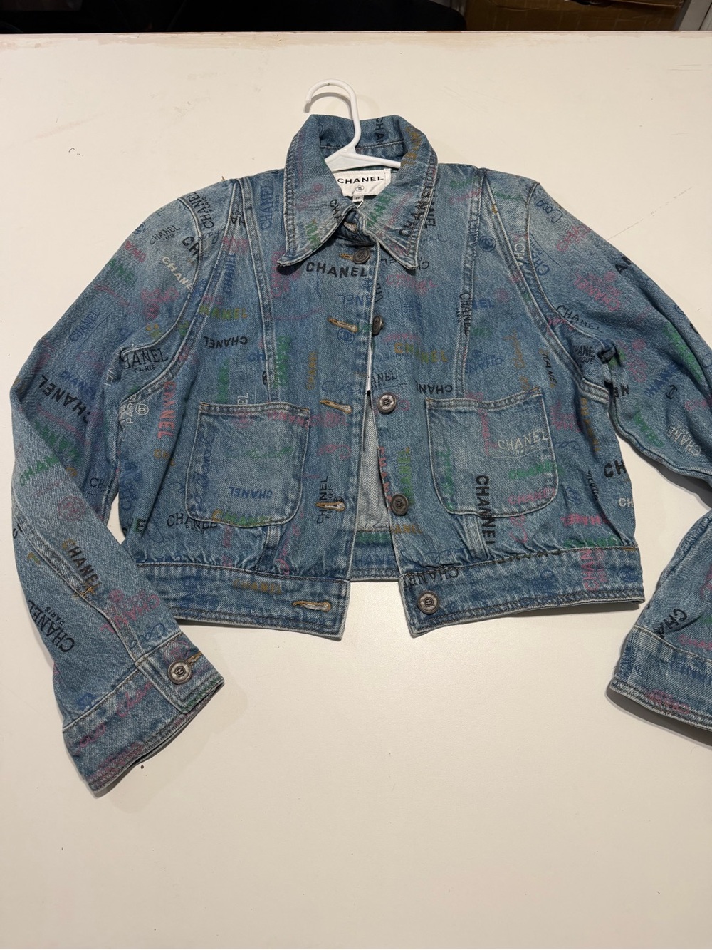 Secondhand Women's Blue Denim Logo Jacket